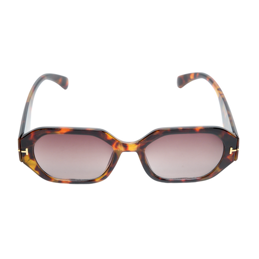 Chokore Square Sunglasses with Thick Temple (Brown)
