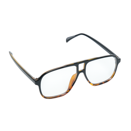 Chokore Square Clear Glasses (Black & Brown)