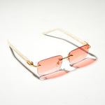 Chokore Chokore Rimless Leopard Square Sunglasses (Brown) Chokore Rimless Rectangular Sunglasses with Acetate Frame (Red)