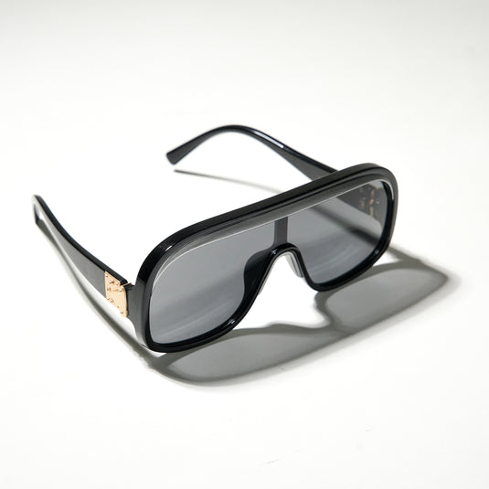Chokore Oversized Single Lens Sunglasses (Black)