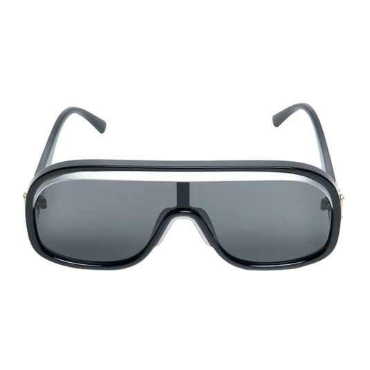 Chokore Oversized Single Lens Sunglasses (Black)