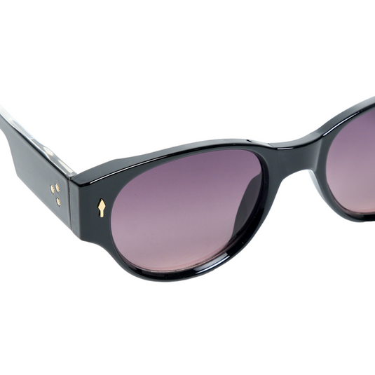 Chokore Trendy Round Sunglasses with Thick Temple (Black)