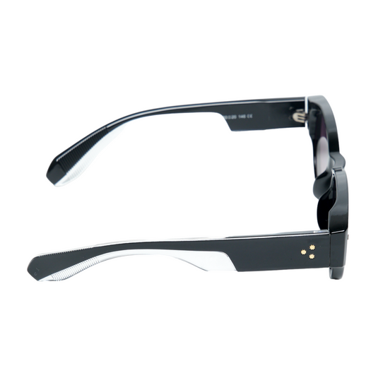 Chokore Trendy Round Sunglasses with Thick Temple (Black)