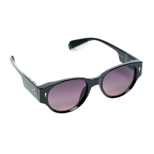 Chokore Trendy Round Sunglasses with Thick Temple (Black)