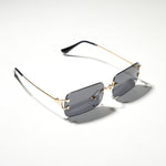 Chokore Chokore Rectangular UV-400 Protected Sunglasses (Black) Chokore Rimless Rectangular Sunglasses with Metal Temple (Gray)