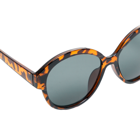 Chokore Oversized Round Leopard Print Sunglasses (Gray)