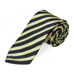 Chokore Benares (Gold) - Pocket Square Chokore Off-White & Black Stripes Silk Necktie - Plaids Range