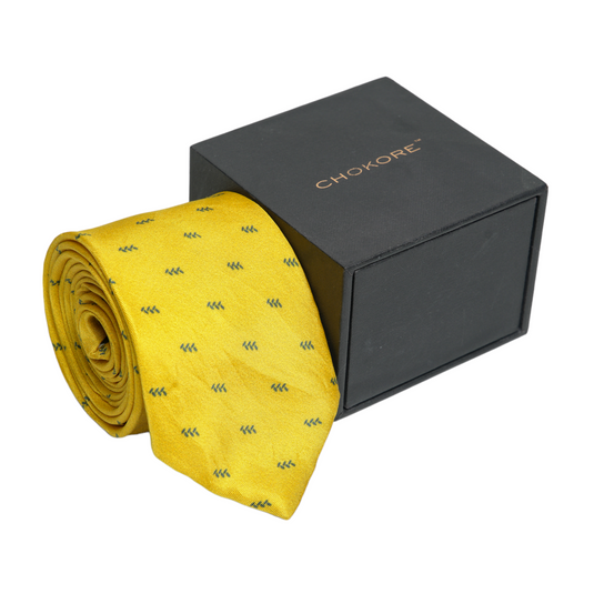Chokore Yellow Leaf Silk Necktie - Wildlife Range