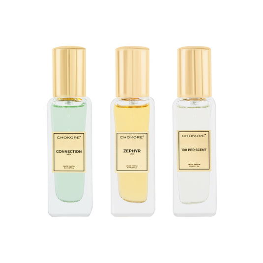 Connection · Zephyr · 100 Per Scent | 3 x 15ml / 20ml Perfume Combo For Men | (Morning / All Day)