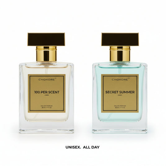 100 Per Scent . Secret Summer | 2 x 50ml Unisex Perfume Combo | (Morning / All Day)