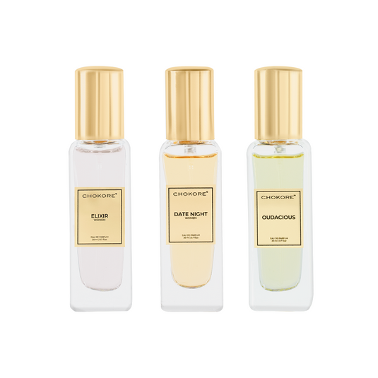 Elixir · Date Night · Oudacious | 3 x 15ml / 20ml Perfume Combo For Women | (Evening / Night)