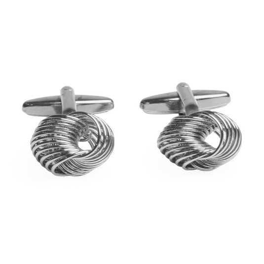 Classic Silver Knot Brass Cufflinks – Formal & Office Wear