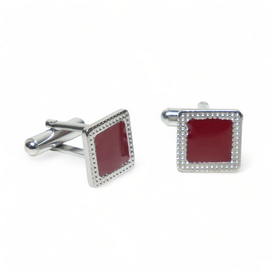 Chokore Textured Square Cufflinks (Burgundy)
