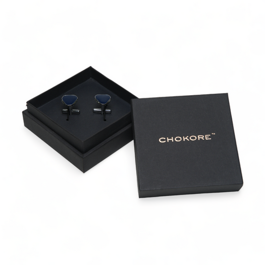 Chokore Circular Triangle Cufflinks (Blue)