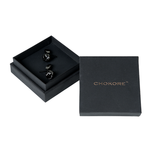 Gunmetal Classic Knot Brass Cufflinks – Modern Formal Wear