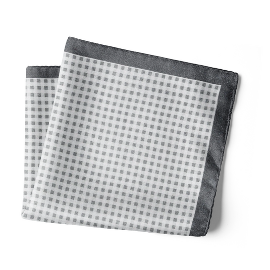 Checkered Past (Grey) - Pocket Square