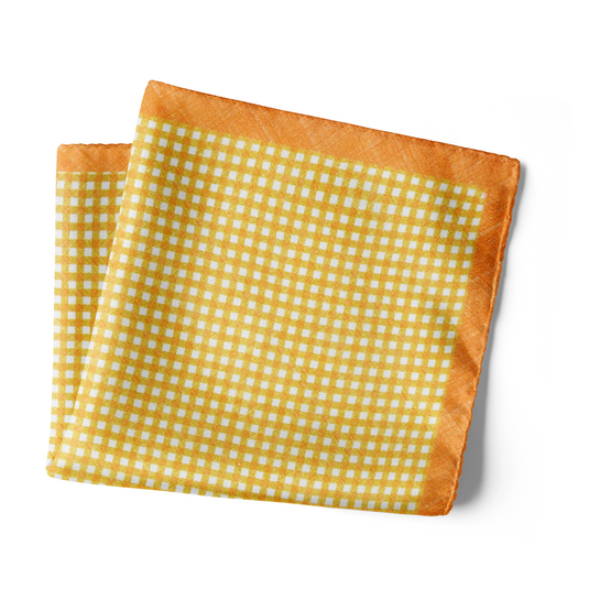 Checkered Past (Orange) - Pocket Square