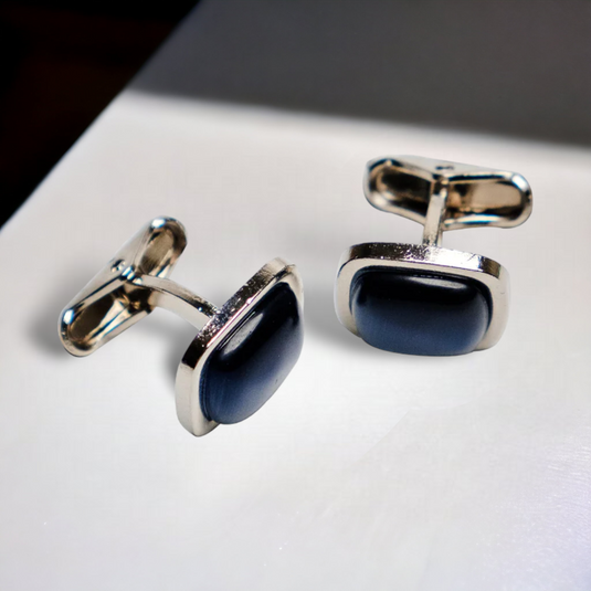 Chokore Squircle Cufflinks with Stone (Dark Blue)