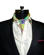 Chokore Chokore Men's Mauve & Blue Silk Designer Cravat Chokore Geometric Multicolor Cravat