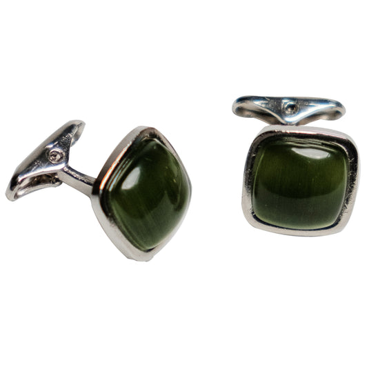 Chokore Squircle Cufflinks with Stone (Green)