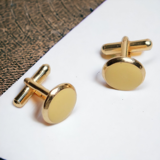 Chokore Round Gold Cufflinks (Yellow)