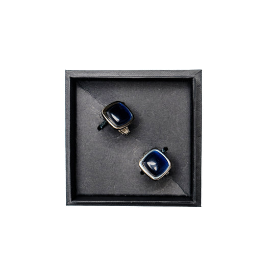 Chokore Squircle Cufflinks with Stone (Dark Blue)
