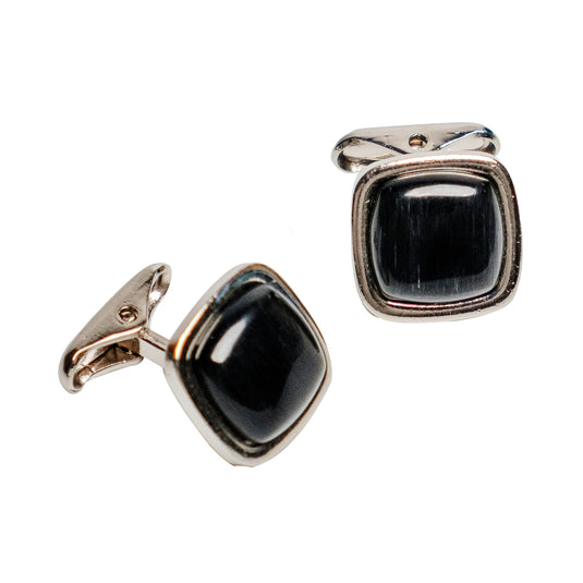 Chokore Squircle Cufflinks with Stone (Black)