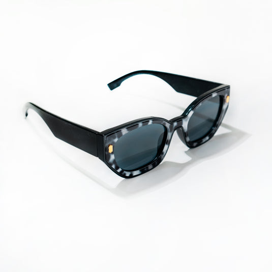 Chokore Purrfect Cat Eye Sunglasses with UV 400 Protection (Black & White)