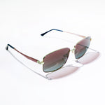 Chokore  Chokore Rectangular Tinted Sunglasses with UV Protection (Brown & Gold)