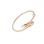 Chokore Chokore Freshwater Pearl Bangle Bracelet with Wire detailing 