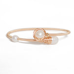 Chokore Chokore Stunning Freshwater Pearl Bracelet Bangle Chokore Freshwater Pearl Bangle Bracelet with Wire detailing