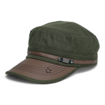Chokore Chokore Faded Cotton Flat Top Cap (Army Green) Chokore Breathable Flat Top Cap with Belt (Army Green)