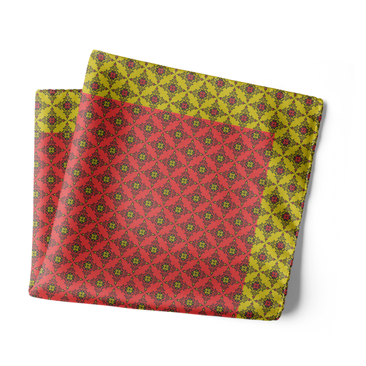 Chokore Red & Light Green Silk Pocket Square from Indian at Heart collection