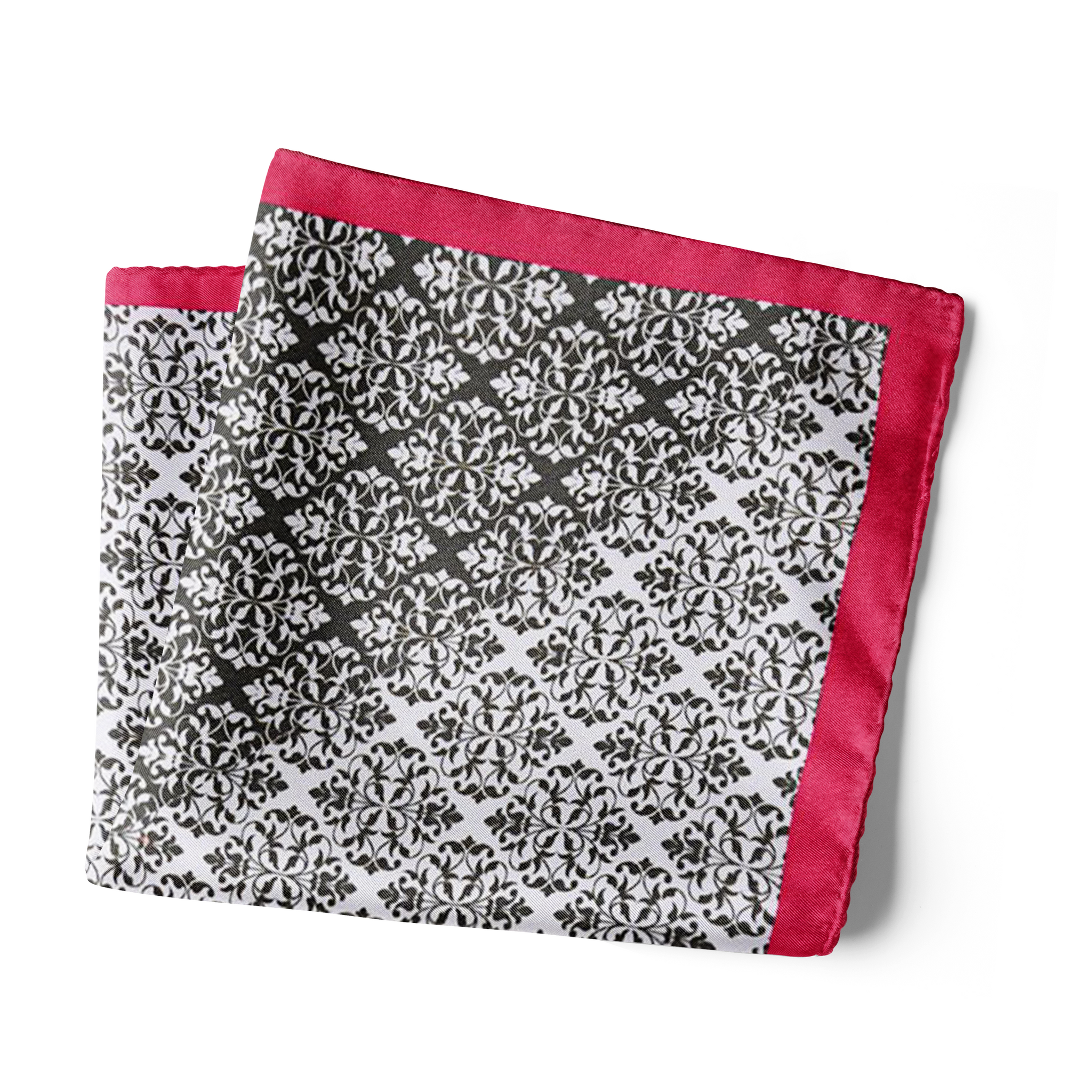 Chokore White & Black Silk Pocket Square from Indian at Heart collection