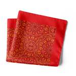 Chokore Chokore Special 3-in-1 Gift Set for Him (Gray Suspenders, Fedora Hat, & Solid Silk Necktie) Chokore Red & Orange Silk Pocket Square from Indian at Heart collection