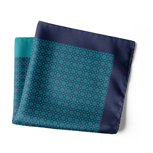 Chokore Blue color Silk Pocket Square - Indian At Heart line