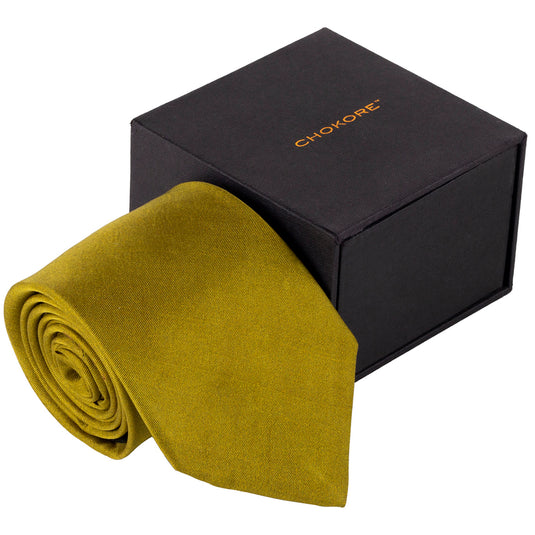 Chokore Mehandi Green Silk Necktie - Solids Collection