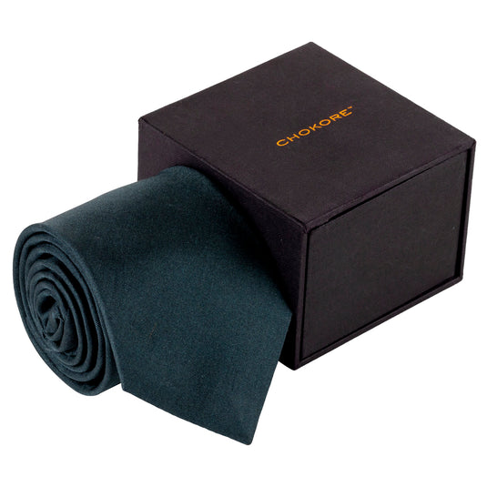Chokore Dark Green Silk Necktie - Solids Collection