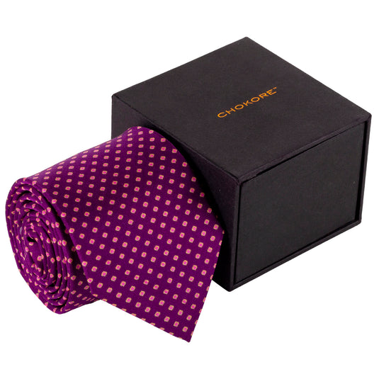 Chokore Purple & Rust Silk Necktie - Indian at Heart Collection