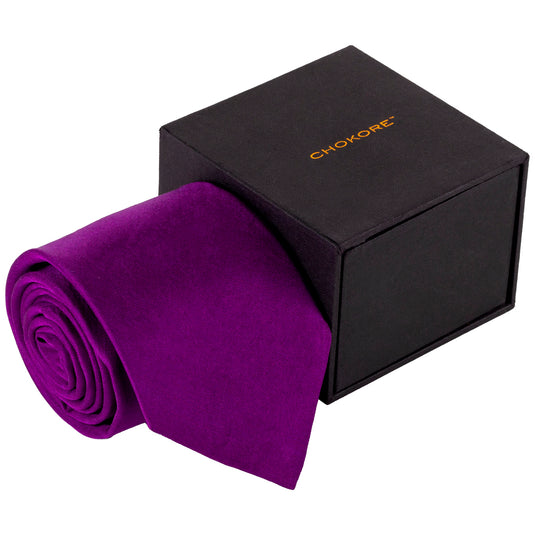 Chokore Purple Silk Necktie - Solids Collection