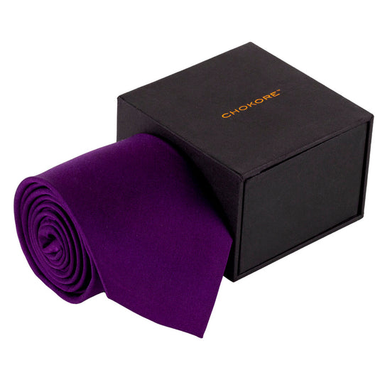 Chokore Purple Silk Necktie - Solids Collection