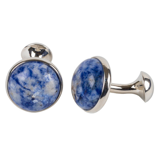 Lapis Blue Round Cufflinks – Bold Heritage Style