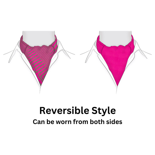 Chokore Striped Silk Reversible Cravat (Magenta)
