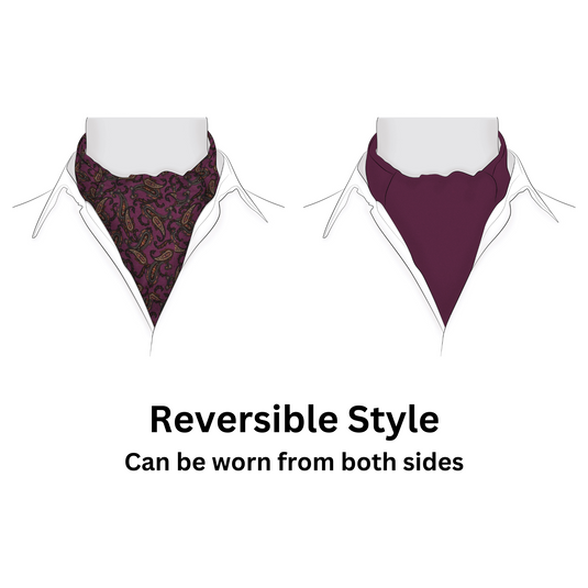 Chokore Mauve & Blue Silk Reversible Cravat