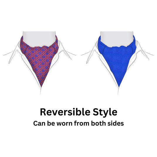 Chokore Red & Blue Silk Reversible Cravat