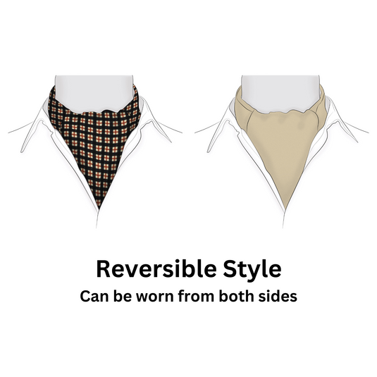 Chokore Red & Black Silk Reversible Cravat