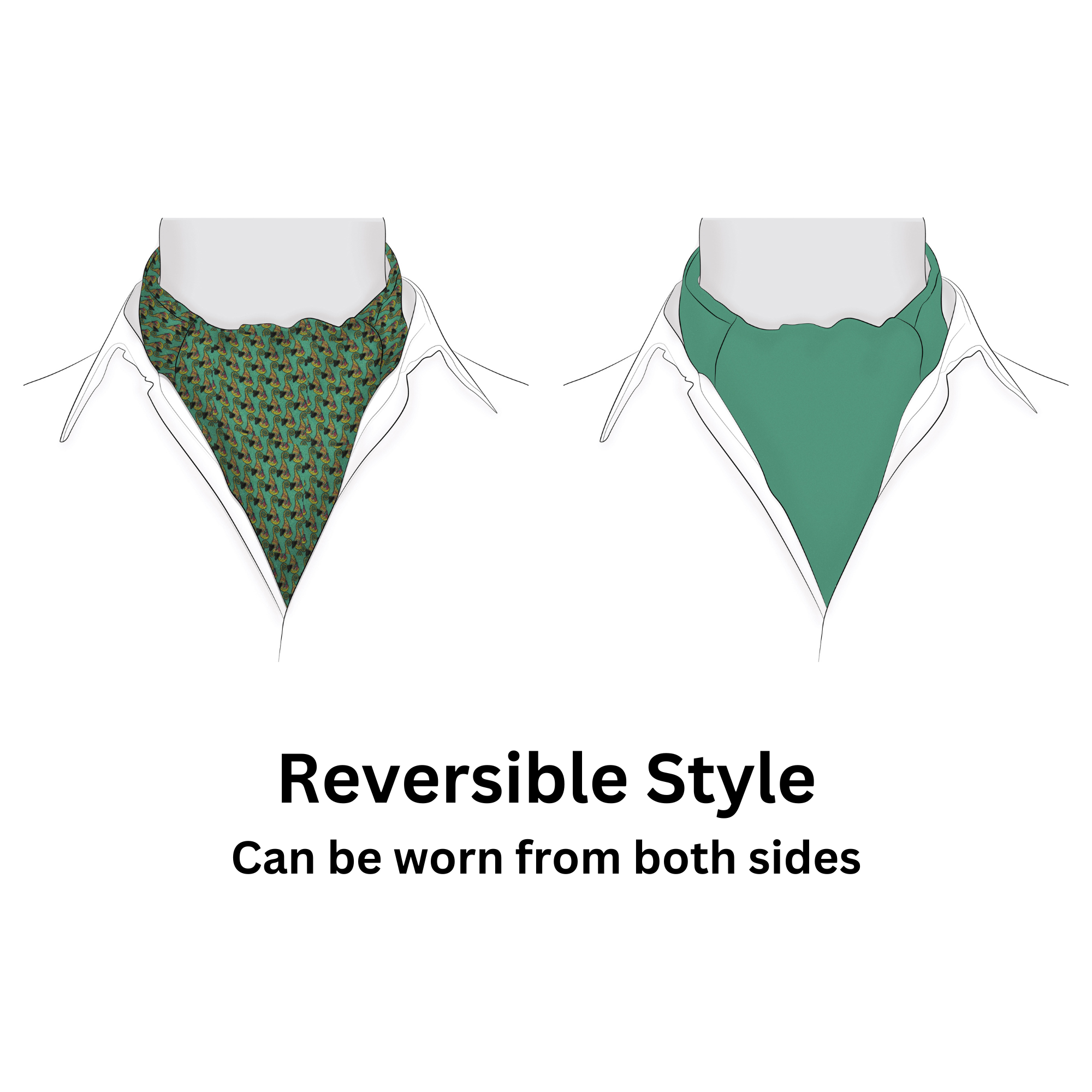 Chokore Men's Sea Green Silk  Cravat