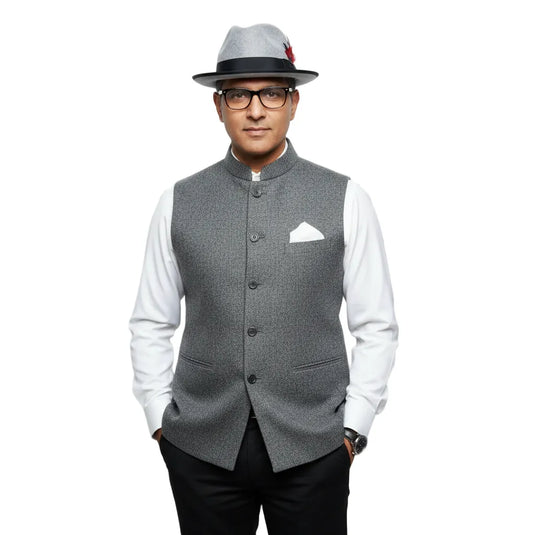 Chokore Urban Charm Fedora Hat with Feather Detail (Grey)