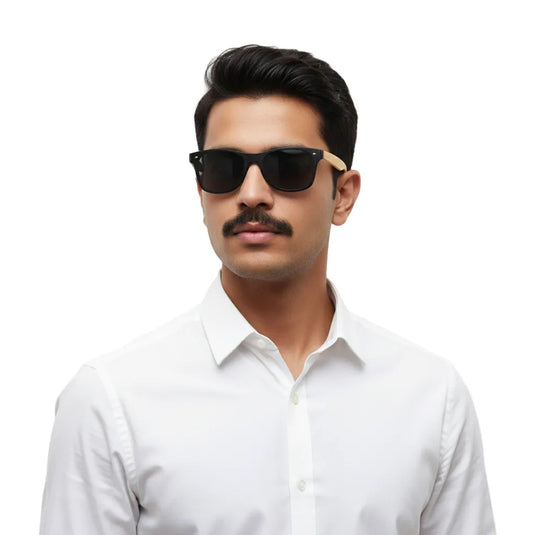 Chokore Iconic Wayfarer Sunglasses (Wood & Black)