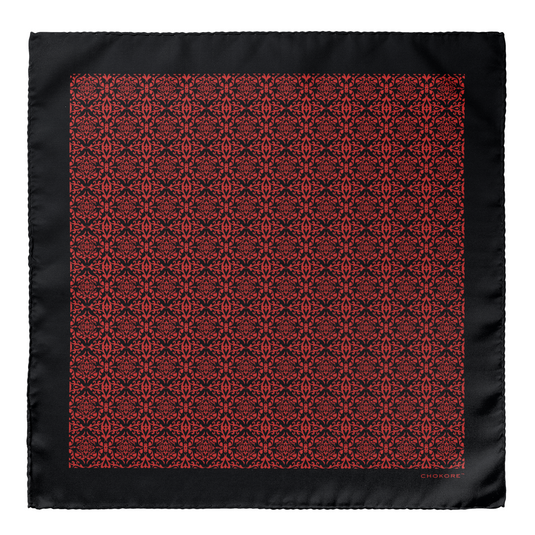 Chokore Red Satin Silk pocket square from the Indian at Heart Collection